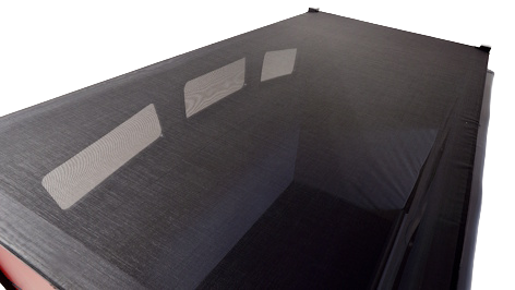Top view of the mesh across the top of a SleepSafe bed.