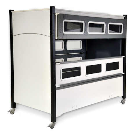 SleepSafe EXTENSION bed in white finish with black trim.