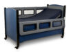 SleepSafe Medium bed in blue finish.
