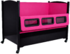 SleepSafe TALL bed with black finish and pinks pads.