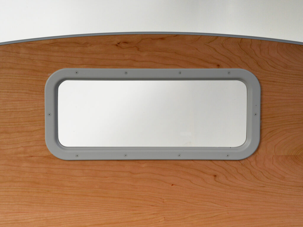 The headboard window of a SleepSafe bed.