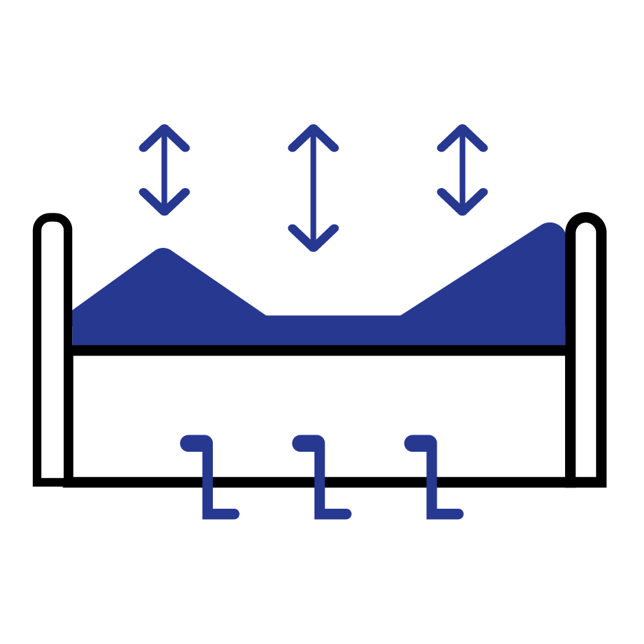 Showing head, knee, and mattress elevation