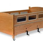 SleepSafe® - Low Bed - Manual Articulation - In Oak - Safety rail up