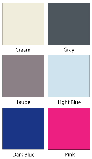 SleepSafe Bed Padding Colors - Cream, Gray, Light Blue, Taupe, Dark Blue & Pink