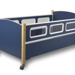 SleepSafe® – Low Bed – In Blue – Safety Rail up