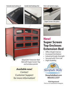 SleepSafe Extension Bed with Super Screen Top for full bed enclosure