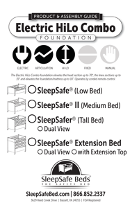 SleepSafe Beds - Electric HiLo Combo Foundation Product & Assembly Guide